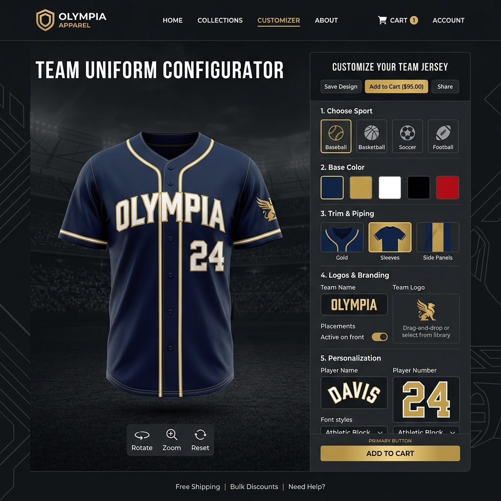 Olympia 3D Jersey Configurator